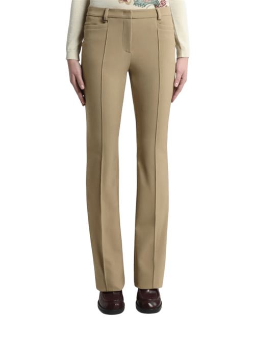 Pantalone da donna in tessuto elasticizzato, gamba flare, colore tabacco. ETRO | WREA005499TUSN1M3830